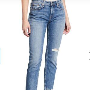 Rag & Bone Mid Rise Distressed Skinny Ankle Raw Hem Jean Size 29